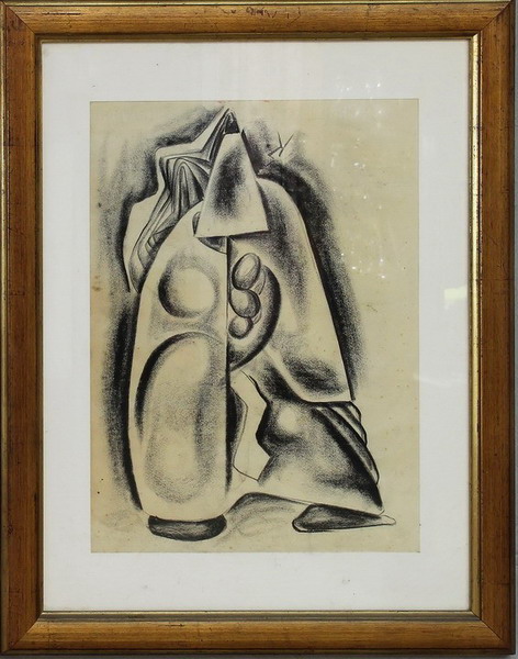 Il viandante, Giovanni Di Lucia 1971, carboncino su cartoncino, 46,5 x 33,5 cm