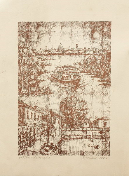 N. 2 litografia, Luigi Desiderati 1990, cm. 35 x 55