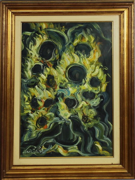 Girasoli, Lucia Zelati 1969, olio, 64,5 x 44 cm