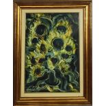 Girasoli, Lucia Zelati 1969, olio, 64,5 x 44 cm