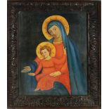 Madonna col bambino, firmato E. Bodini 1940, olio su faesite cm. 50x60