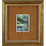 Paesaggio, angolo del Po, Lucia Zelati 1975, olio, 10 x 7,5 cm