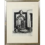 Mendicanti della medina di Tunisi, Lucia Zelati 1971, carboncino, 46,5 x 34,5 cm