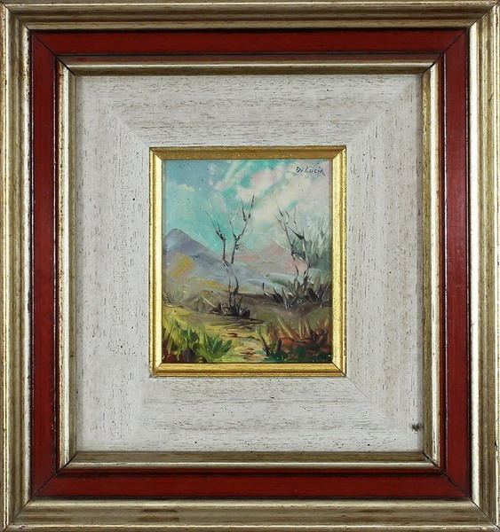 Paesaggio onirico, Pietro Di Lucia 1978, olio, 9,5 x 7,5 cm