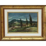 Paesaggio, Luciano Gaiozzi, Montecatini, olio, 29 x 39 cm