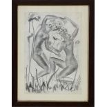 Nudi femminili, Giovanni Di Lucia 1970, carboncino su carta, 46,5 x 32 cm