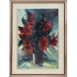Ibiscus, Lucia Zelati 1974, olio, 63,5 x 43,5 cm