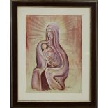 Madonna con Bambino, Giovanni Di Lucia 1972, pastello su cartoncino, 47 x 32 cm (n. 113 Asta 61)