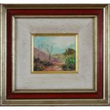 Paesaggio onirico, Pietro Di Lucia 1978, olio, 8 x 9,5 cm (n. 41 Asta 61)