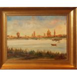 Veduta di Mantova, olio su faesite cm. 34x27 anonimo