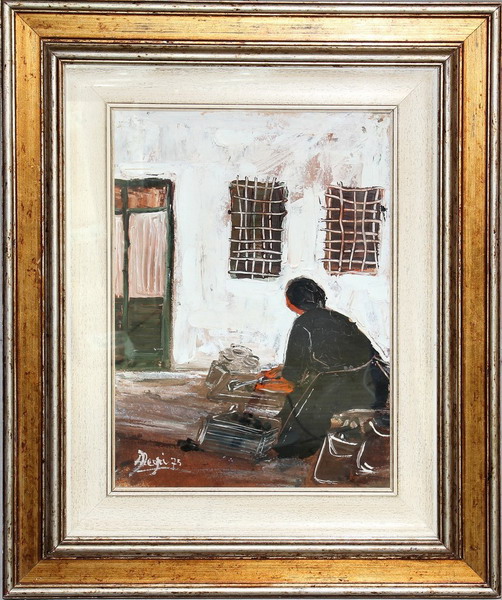 Donna, Alessandro Negri 1975, olio spatolato su cartoncino, cm. 30x40