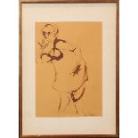 Figura di donna, china su cartoncino cm. 16x25 Seguri