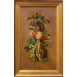 Natura morta con frutta, olio su tela anonimo dell' 900 cm. 36x61