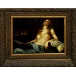 Maddalena olio su tela Max Gustave Stevens 1871-1946 (attribuito) con expertise. Cm. 38x22,