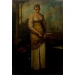 Ritratto di donna vittoriana, olio su tela cm. 68x107 firmato in basso a dx 1880 circa