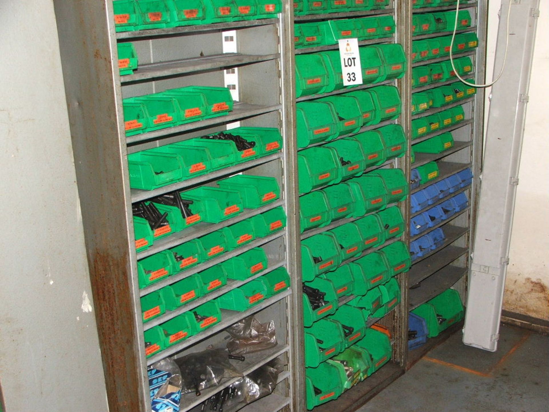 3 X STEEL RACKS & CONTENTS OF BSF & W/WORTH CAP SCREWS LIFT OUT £25.00 - Image 2 of 2