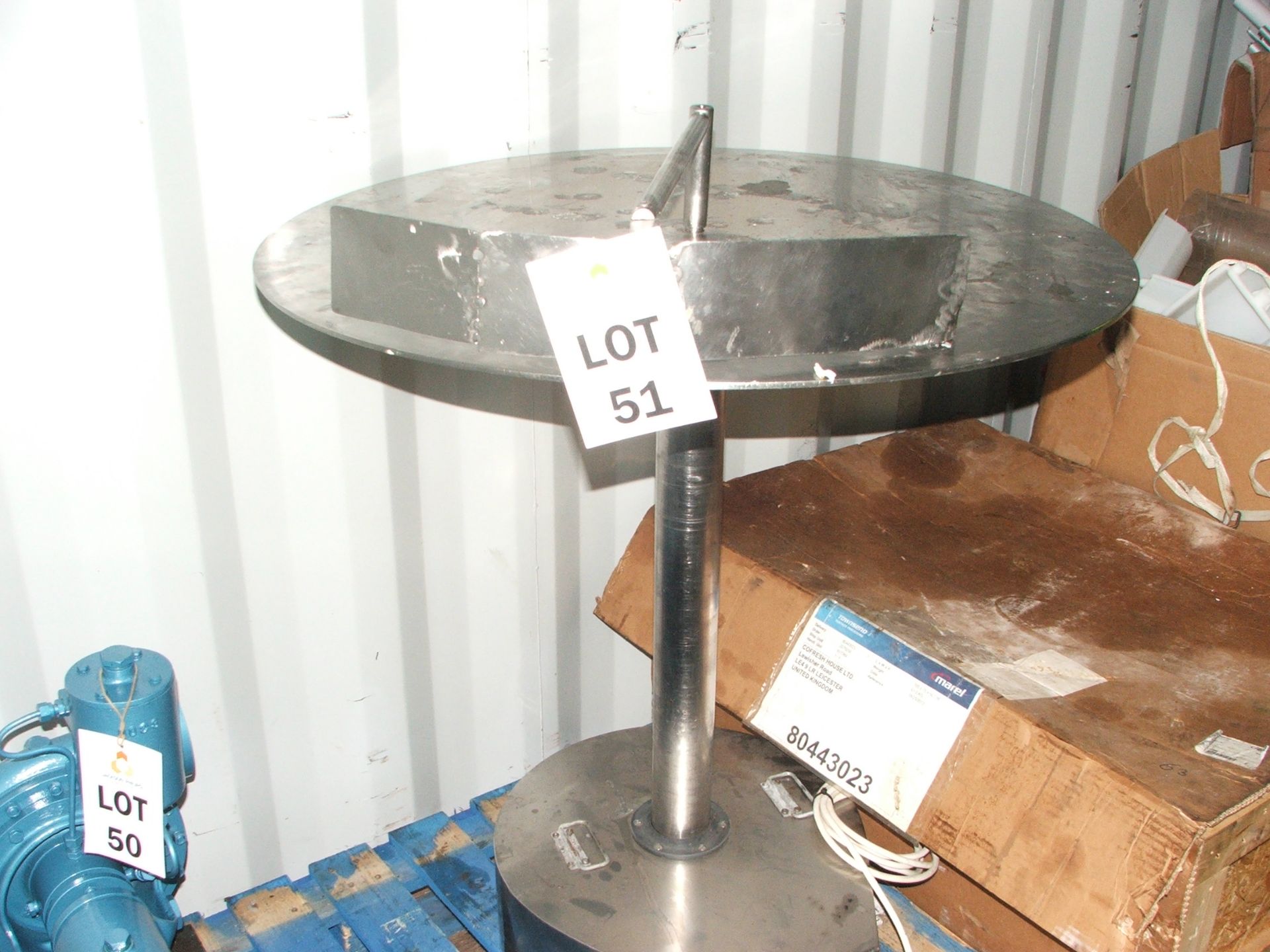 S/STEEL ROTORY TAKE OFF TABLE LIFT OUT £10.00