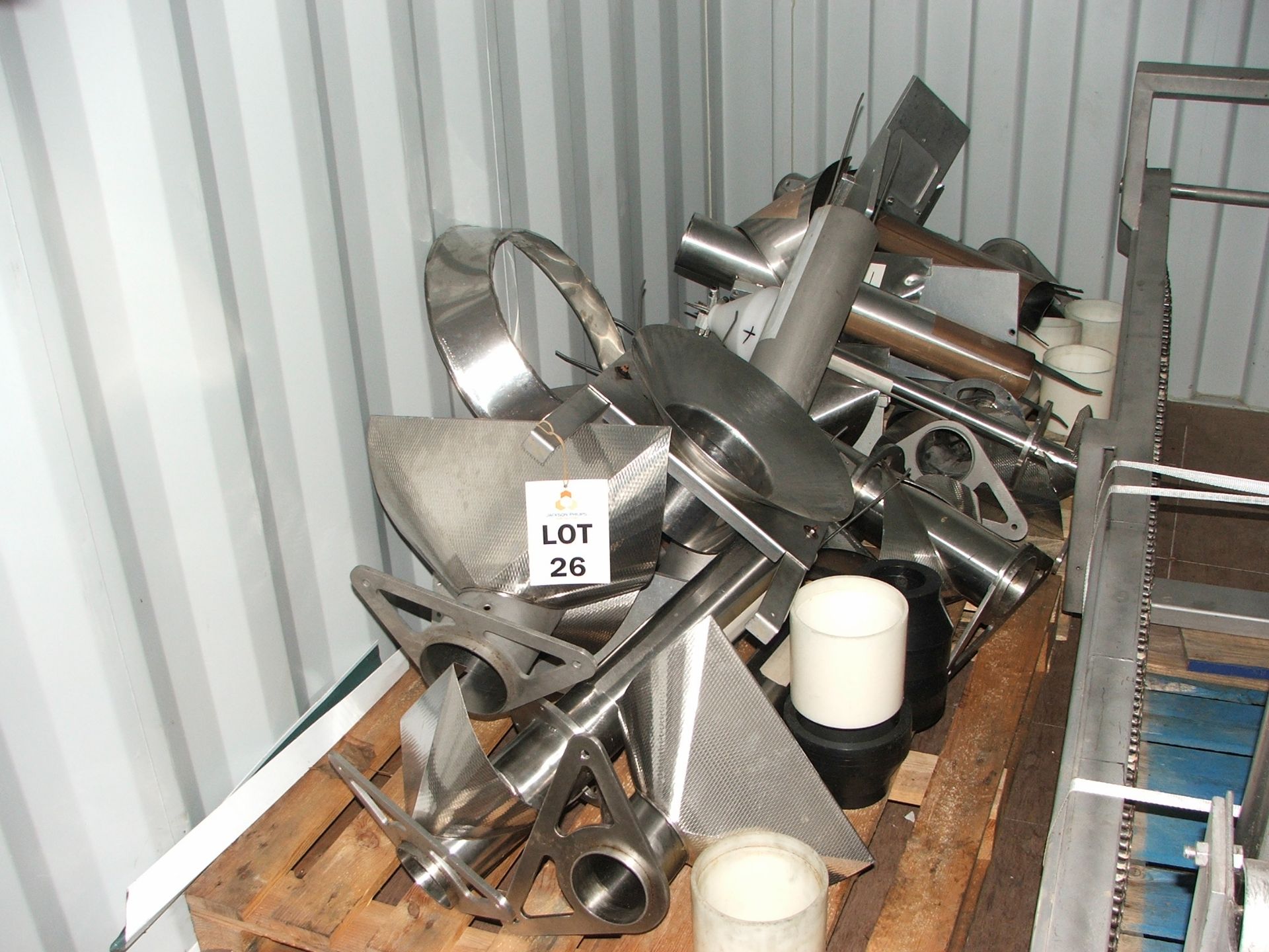 QTY OF VARIOUS HOPPERS & MIXER SPARES LIFT OUT £10.00