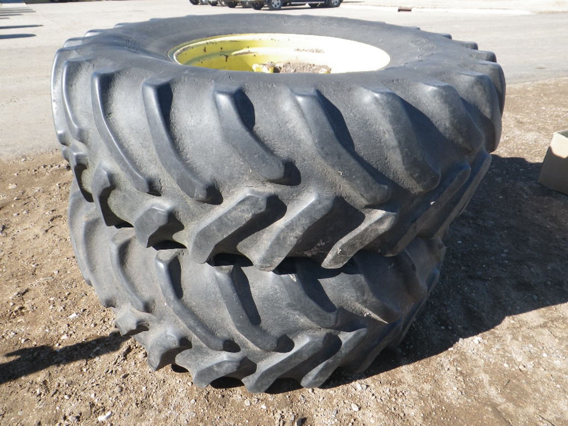 (26) 1 PAIR 18.4X26 MFWD FRONT TIRES AND RIMS FOR JD 4755, 12 HOLE - Image 2 of 3