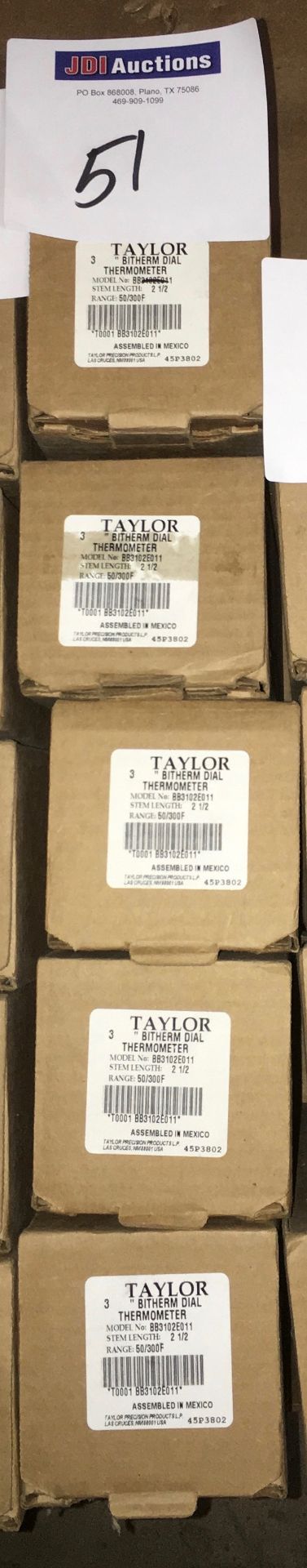 3" Taylor Bitherm Dial Thermometer Model BB3102E011, 2.5" Stem length, 50/300F Range, One money buys