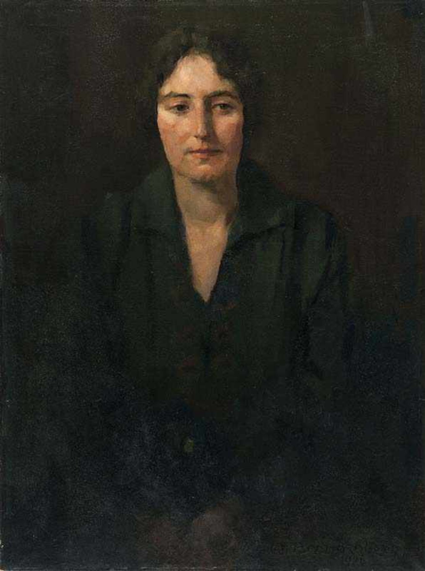Brandenberg, Ludger Wilhelm. (1889 Essen - 1975 Krefeld). o.T. (Portrait einer Frau mit dunklem