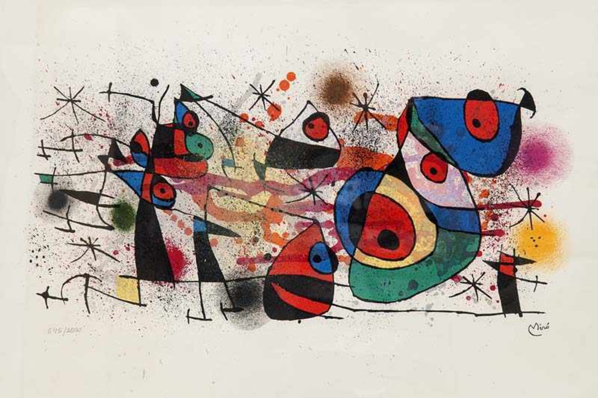 Miró, Joan. (1893 Barcelona - 1983 Palma de Mallorca). Céramiques. 1974. Farblithographie auf