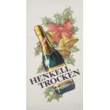 Plakate - KaDeWe - - Henkell trocken. Deutscher Sekt. Weihnachtsmotiv. (2-teilig). Offsetdruck.