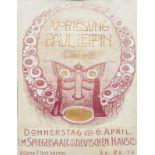 Plakate - Jugendstil - - Teschner, Richard. (1879 Karlsbad - 1948 Wien). Vorlesung Paul Leppin.