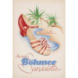 Plakate - KaDeWe - - Lohmann. Lidolette - Die neue Böhmer Sandalette. Etwa 1950. Farblithographie.