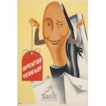 Plakate - KaDeWe - - Inventurverkauf. Tack Der gute Schuh für Alle. Etwa 1950. Farblithographie. 102
