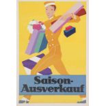 Plakate - KaDeWe - - Börmel, Kurt. Saison Ausverkauf. Um 1920. Offsetdruck und Farblithographie.