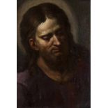 Künstler des 19. Jhd.. Christuskopf in der Art der Christusgemälde Rembrandts. 19. Jh. Öl auf