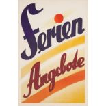Plakate - KaDeWe - - Ferienangebote. Etwa 1950. Farblithographie. 120 x 80 cm. In den