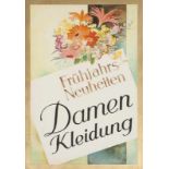 Plakate - KaDeWe - - Frühjahrsneuheiten. Damenkleidung. Etwa 1950. Offsetdruck und