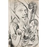 Beckmann, Max. (1884 Leipzig - 1950 New York). Pierrot und Maske. 1920. Lithographie auf Karton.