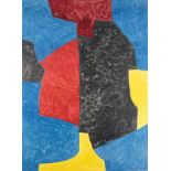 Poliakoff, Serge. (1906 Moskau - 1969 Paris). Composition rouge, bleue, jaune et noire. (Um 1960).