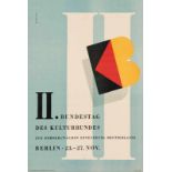 Plakate - - Wittkugel, Klaus. II. Bundestag des Kulturbundes. Plakat. 1949 (?). Offsetdruck, 59,5