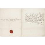 Menu von Minutoli, Heinrich. Eigenhändiger Brief mit Unterschrift auf Bütten an den Kunsthändler
