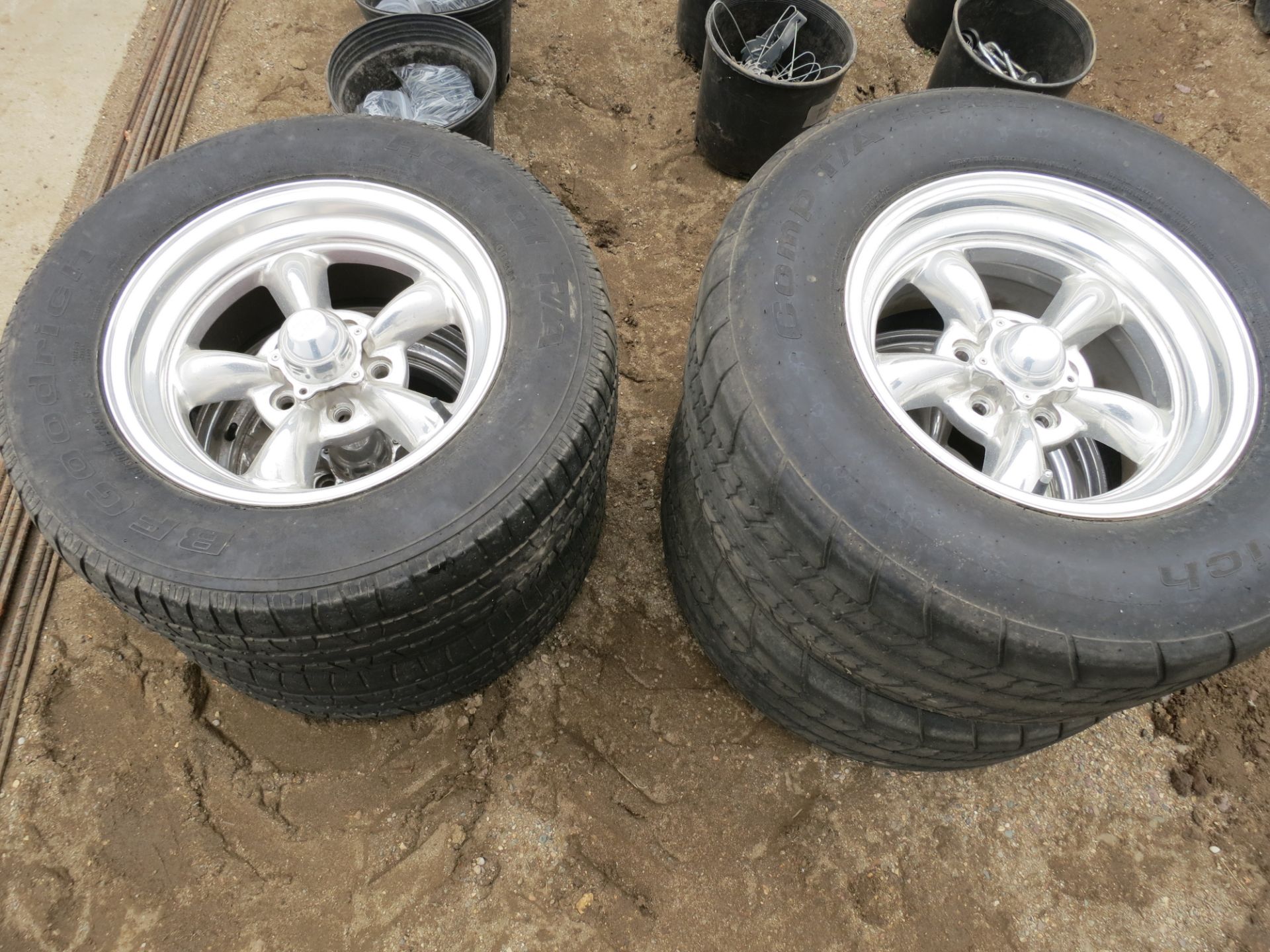 Set of 4 5 bolt rims and tires