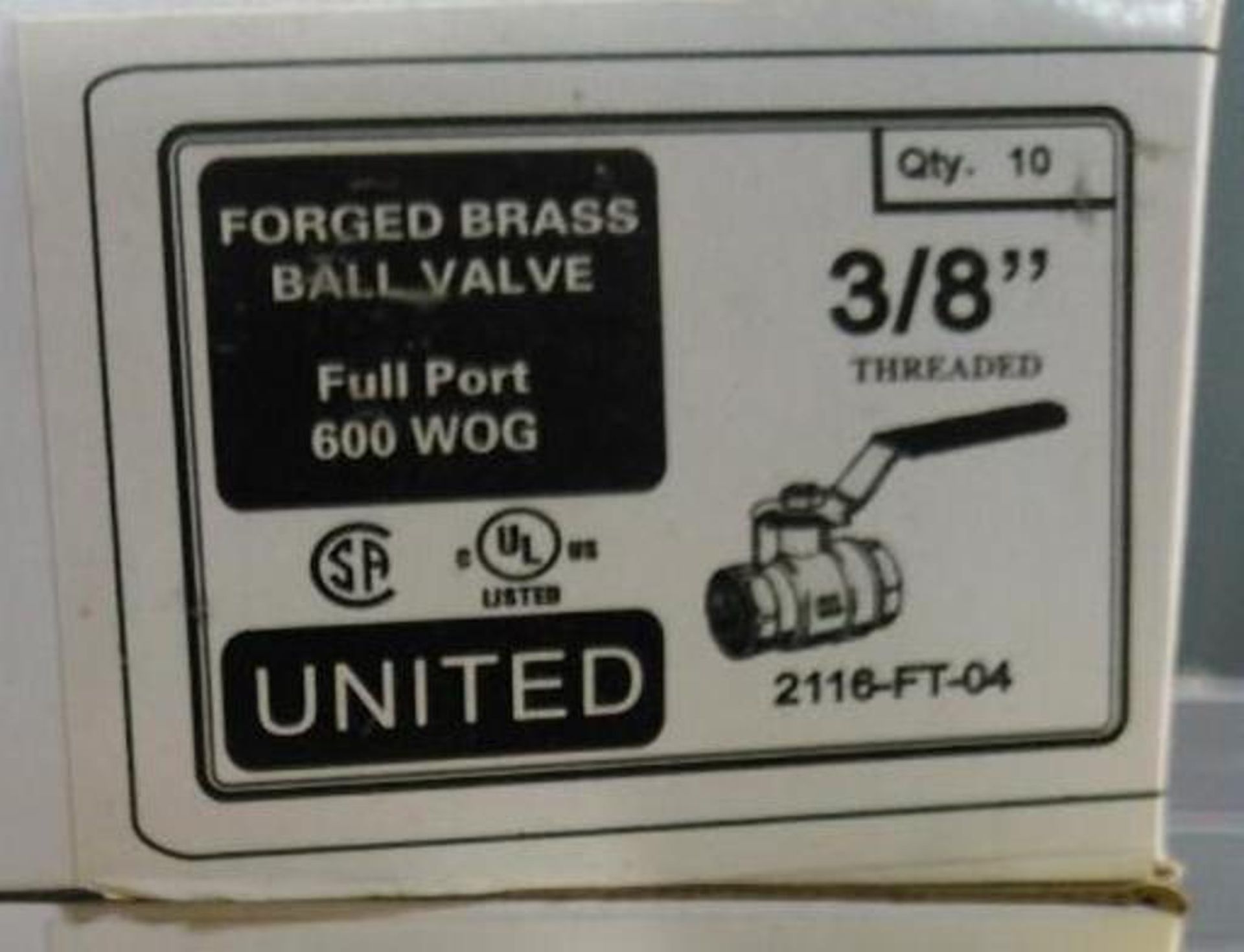 Bulk Lot: United 3/8" Threaded Brass Ball Valves - Image 2 of 2