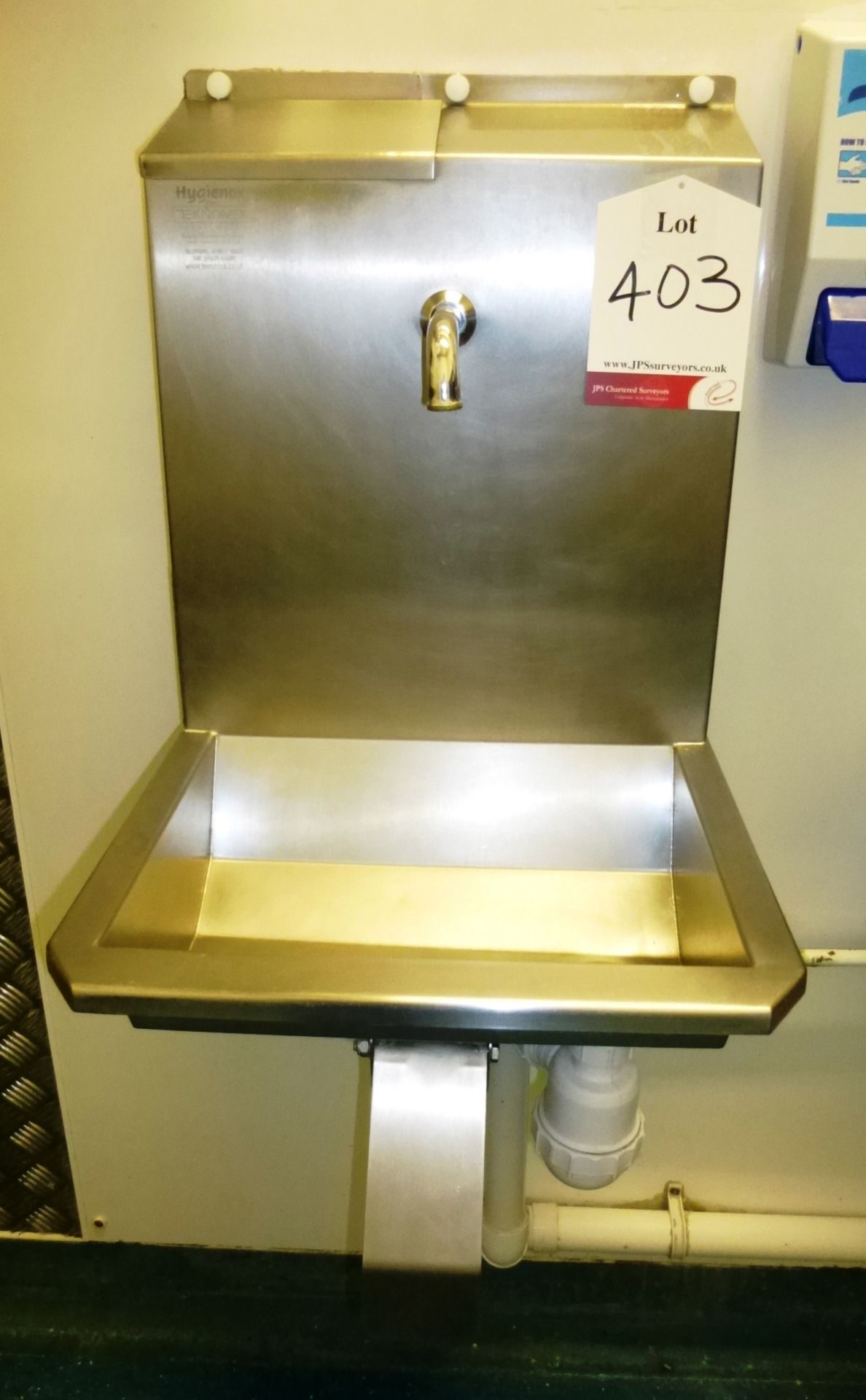 Wall Mounted Hygenox Knee Operated Stainless Steel Sink Unit