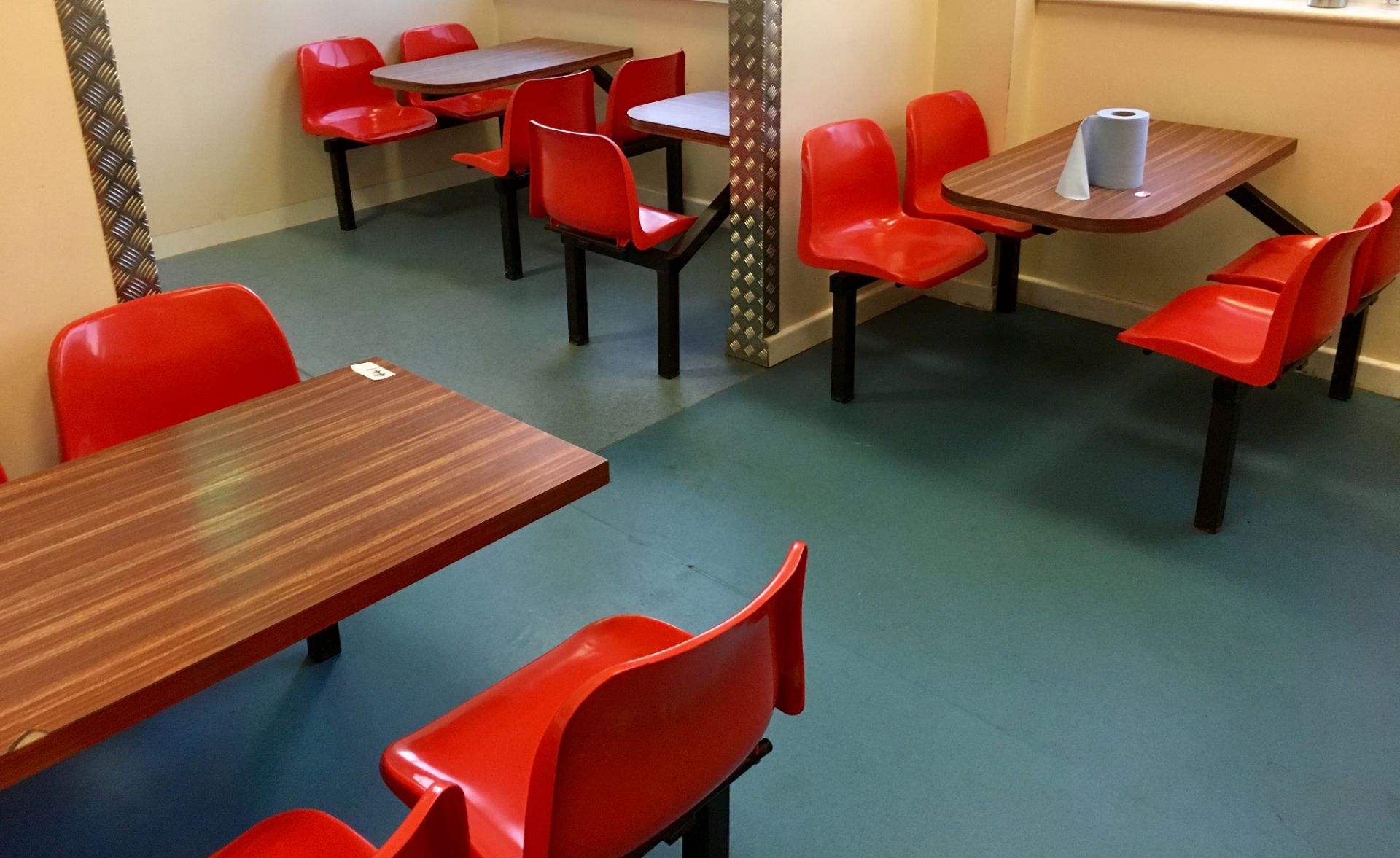 5 x Various Fixed Canteen Tables & Chairs