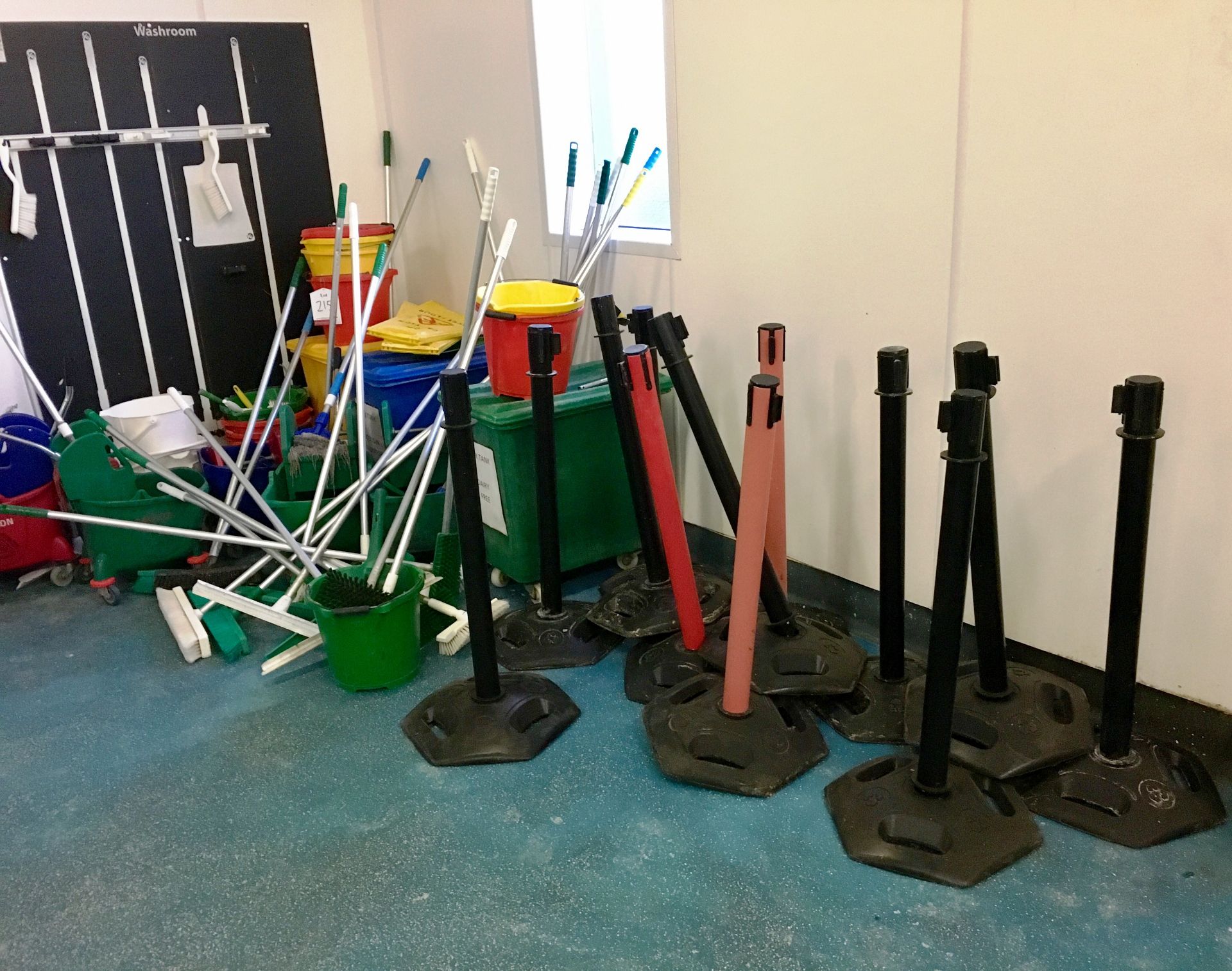 Quantity of Various Mops, Buckets & Brushes