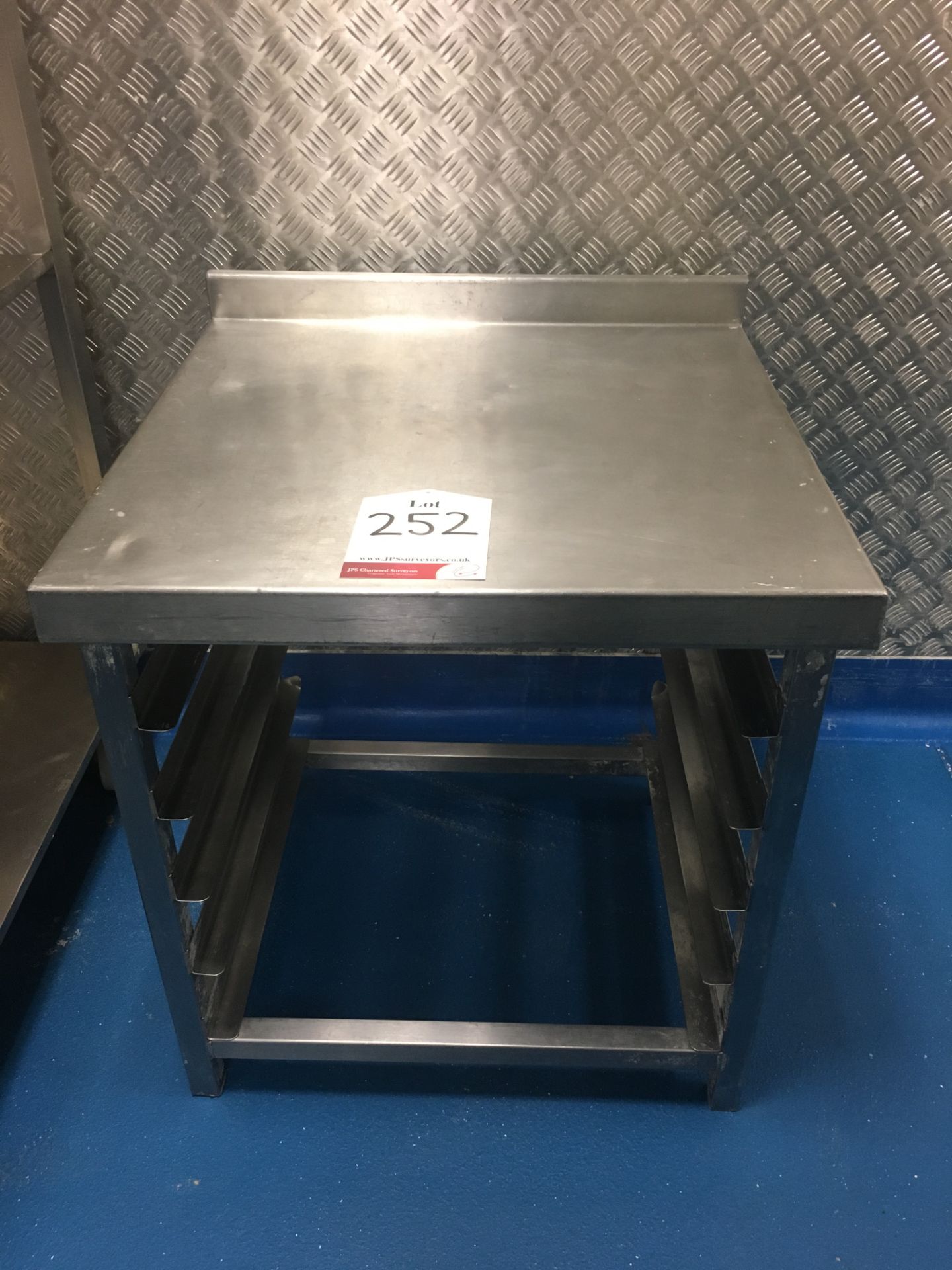 Stainless Steel Preparation Table w/ 4 Rack Compartments & Upstand