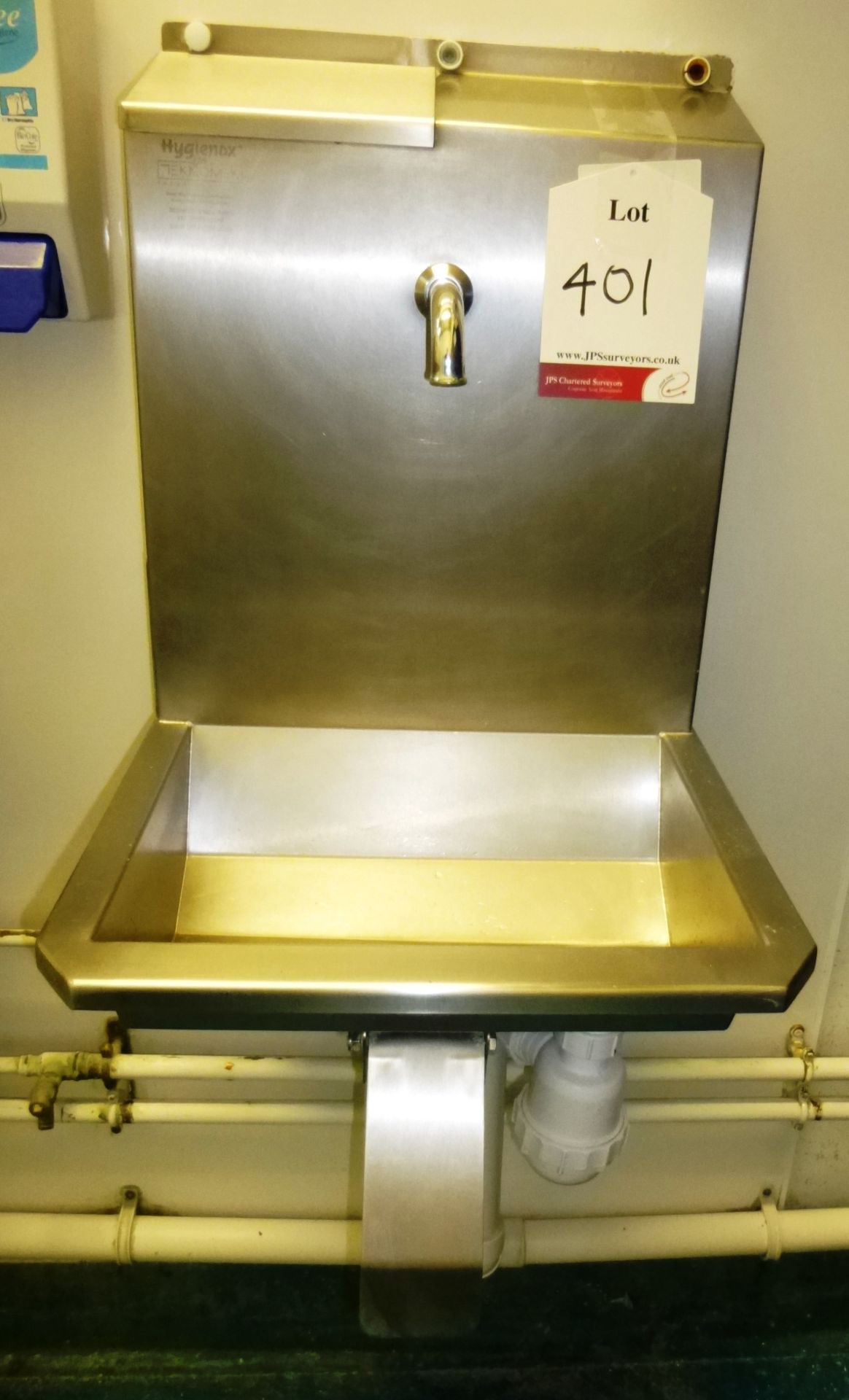 Wall Mounted Hygenox Knee Operated Stainless Steel Sink Unit