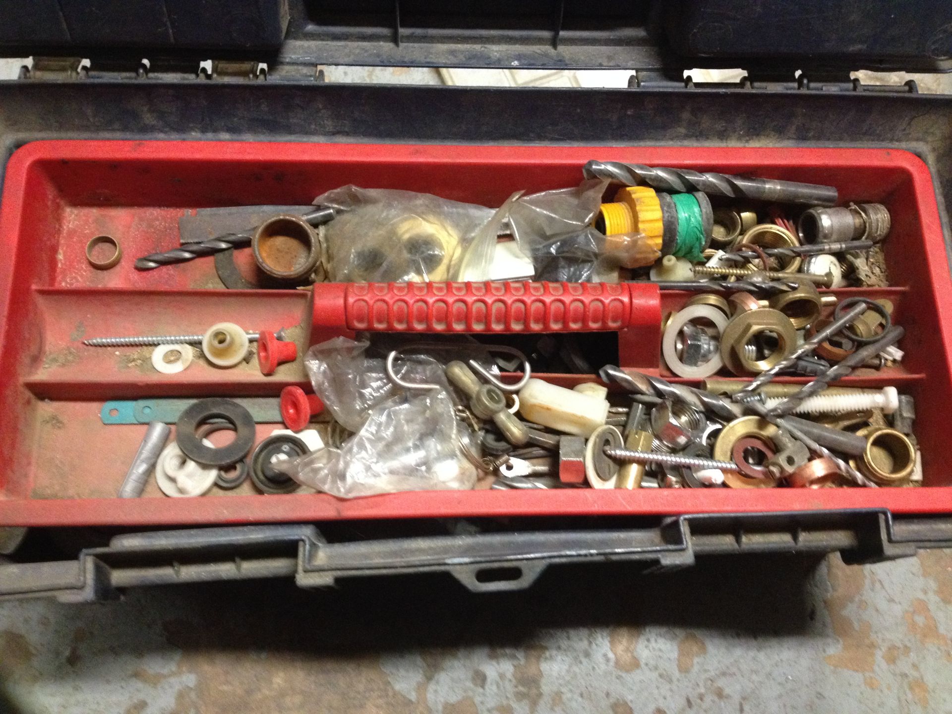 1 X Tool Box with Various tools inc Screwdrivers & Drill Bits - SEE PICTURES FOR FULL CONTENTS