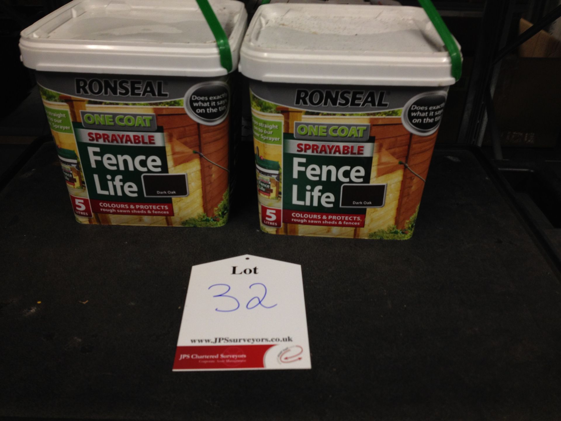 2 X 5 Litres of Ronseal one coat sprayable fence life paint. Colour - Dark Oak - Image 2 of 4