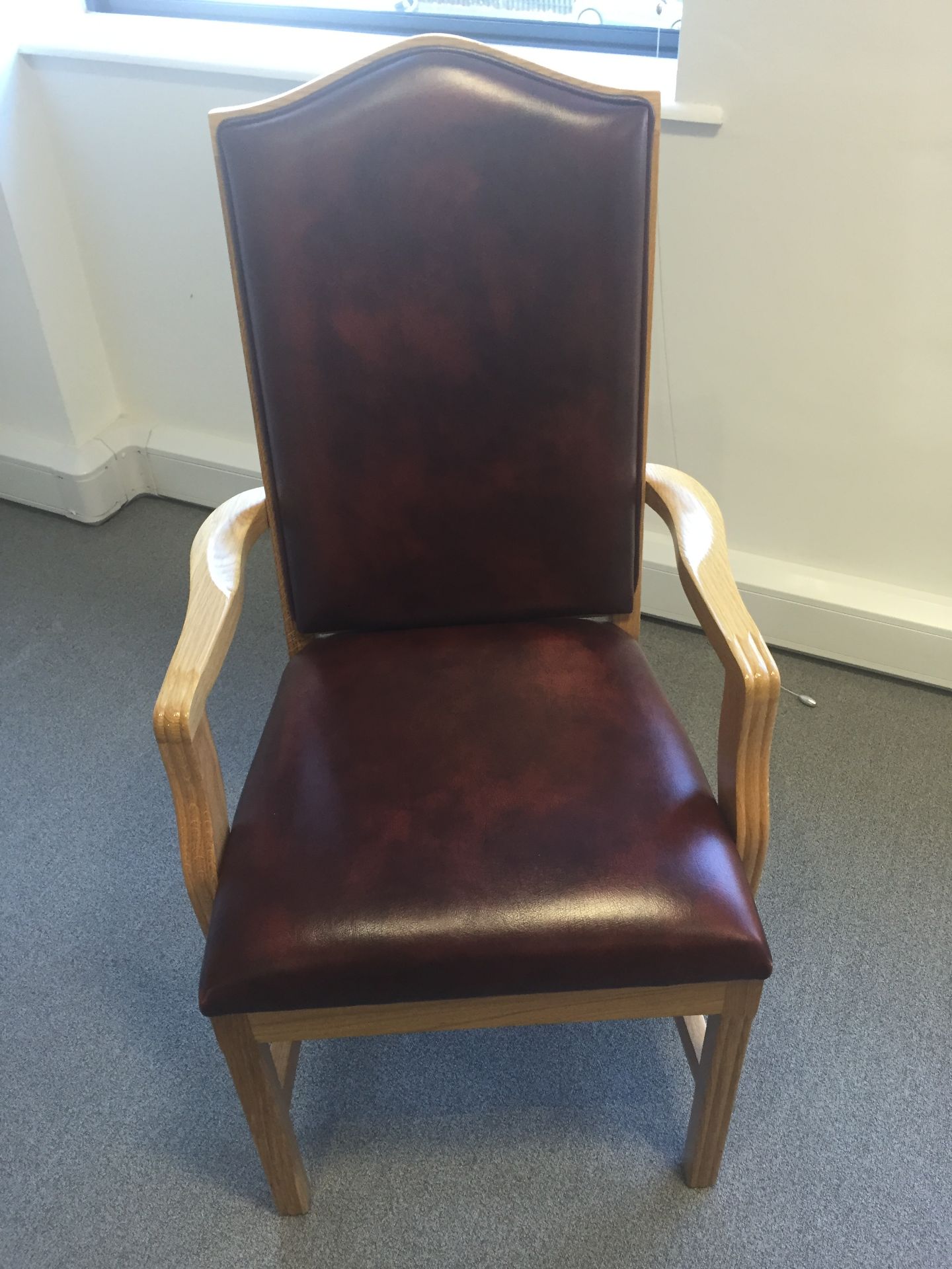 Boardroom Table 3.5m x 1.4m (dismantled) and 12 x M2 Mayfair armchairs to match light rust - Image 17 of 53