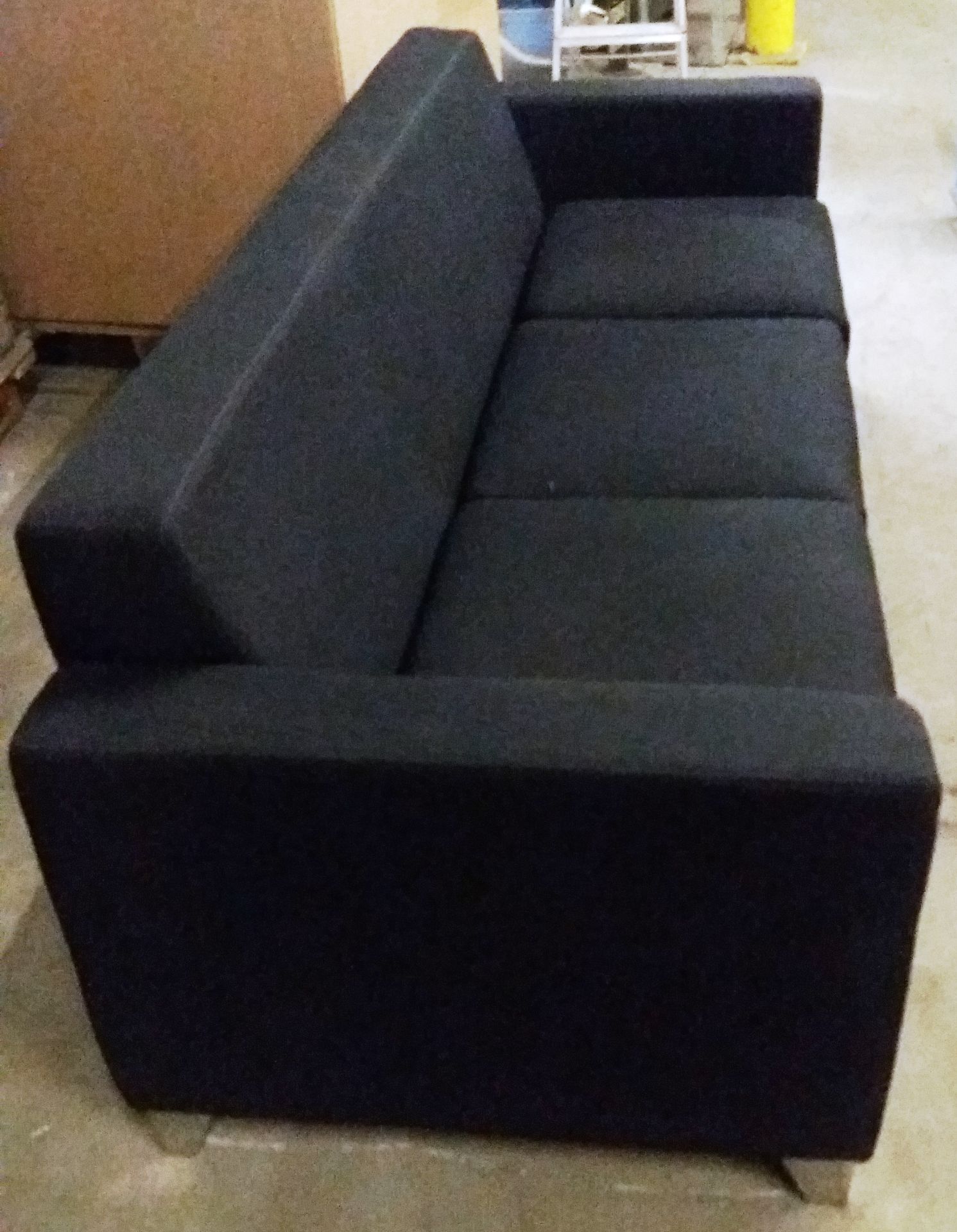 3 Seat Synergy Black Fabric Sofa