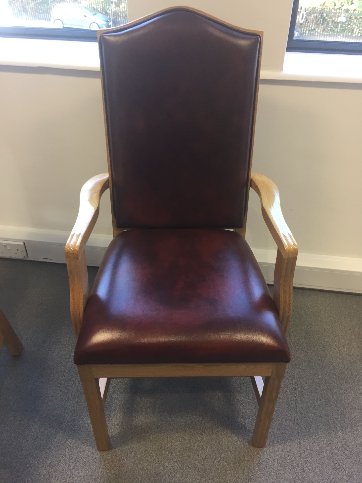 Boardroom Table 3.5m x 1.4m (dismantled) and 12 x M2 Mayfair armchairs to match light rust - Image 19 of 53